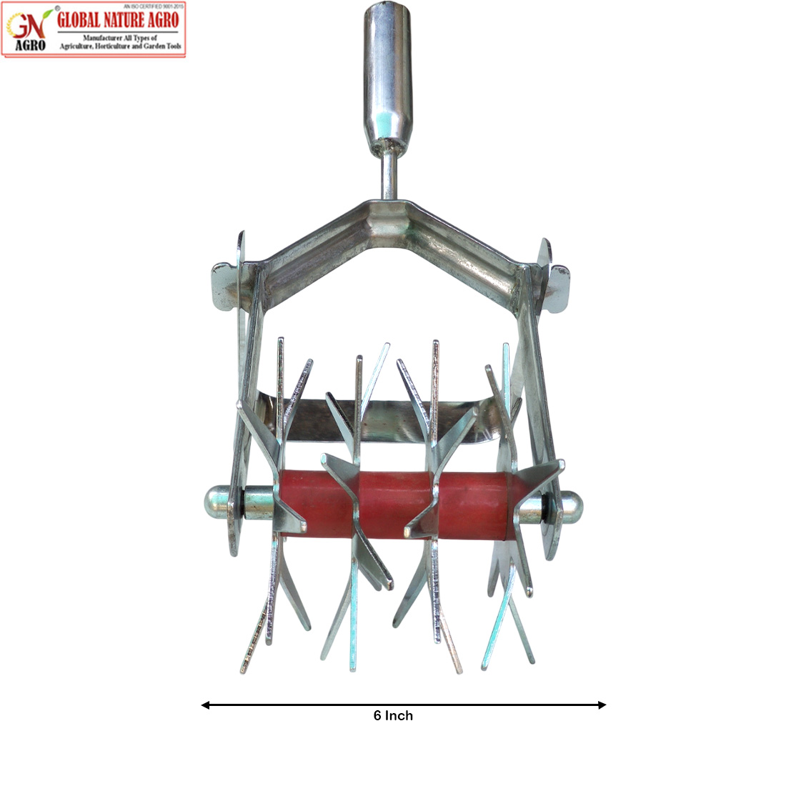 Global Nature Agro Soil Crumbler Tool with 6 Inch Carbon Steel Blade for Agriculture and Garding | Manual Hand Cultivator for Loosening and Aerating Soil (1PcWithout-Handle, 1, Set) - Image 2
