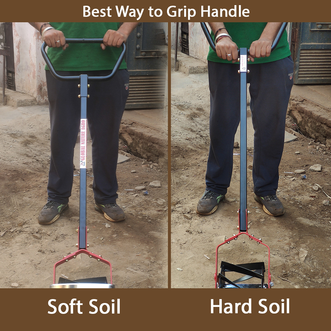 Global Nature Agro Heavy Duty Manual Hand Weeder Cultivator Tool for Farming, Gardening, and Soil Preparation | Dual Wheel Iron Body Garden Tool for Weeding, Tilling & Aeration. - Image 3