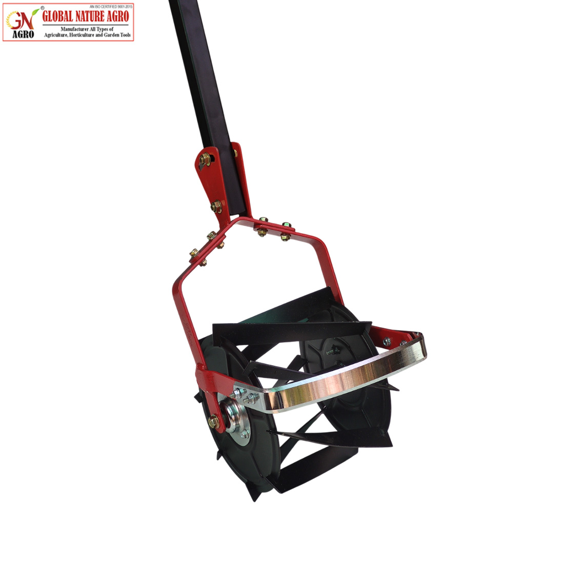 Global Nature Agro Heavy Duty Manual Hand Weeder Cultivator Tool for Farming, Gardening, and Soil Preparation | Dual Wheel Iron Body Garden Tool for Weeding, Tilling & Aeration. - Image 5