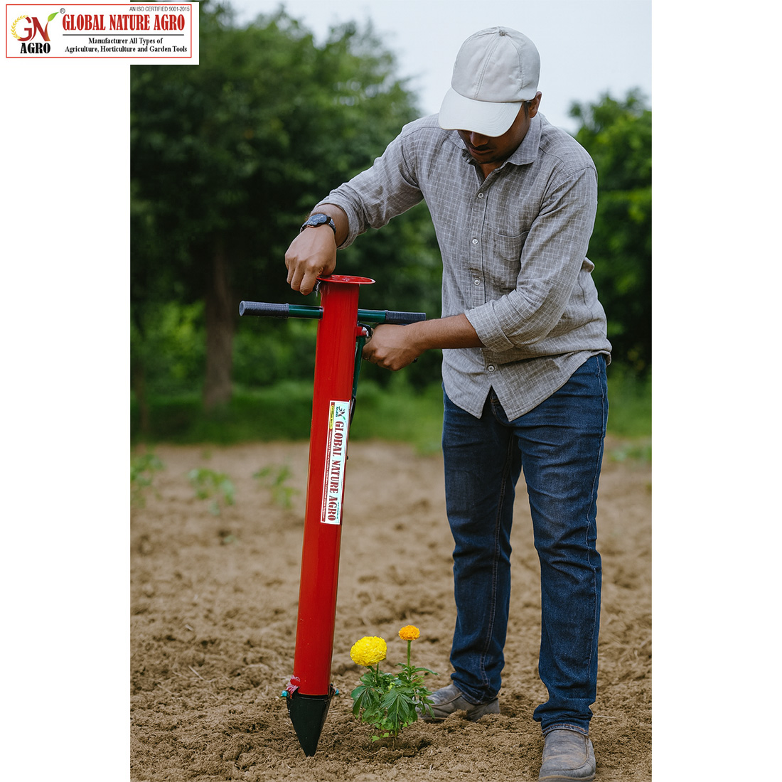 Global Nature Agro Manual Transplanter Tool – Easy Planting Device for Seedlings, Vegetables & Saplings | Heavy-Duty Steel Body | Time-Saving Farm Equipment for Nursery & Field Use - Image 6