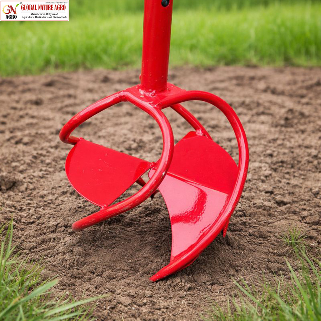 Global Nature Agro Manual Garden Hand Cultivator with T-Handle for Soil Loosening Weeding & Aeration | Heavy Duty Steel Soil Digger Tool for Farming Gardening & Plantation (Typhoon-Super-XL+Handle, 1) - Image 2