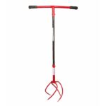 Global Nature Agro Manual Garden Hand Cultivator with T-Handle for Soil Loosening Weeding & Aeration | Heavy Duty Steel Soil Digger Tool for Farming Gardening & Plantation (Typhoon-XL, 1)