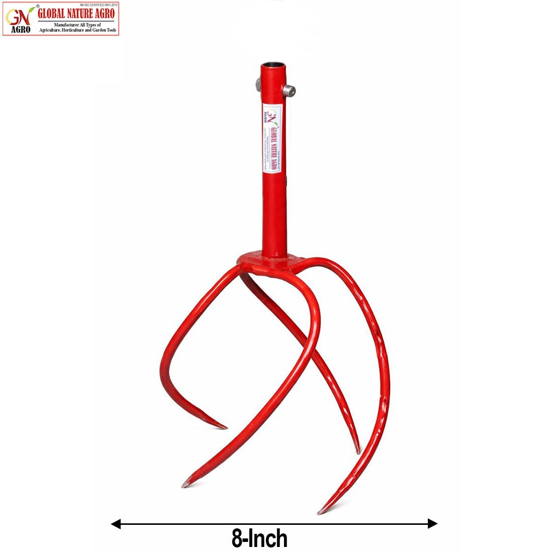 Global Nature Agro Manual Garden Hand Cultivator with T-Handle for Soil Loosening Weeding & Aeration | Heavy Duty Steel Soil Digger Tool for Farming Gardening & Plantation (Typhoon-XL, 1) - Image 3
