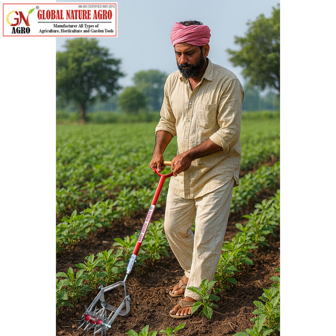 Global Nature Agro Soil Crumbler Tool with 6 Inch Carbon Steel Blade for Agriculture and Garding | Manual Hand Cultivator for Loosening and Aerating Soil (1PcWithout-Handle, 1, Set) - Image 5