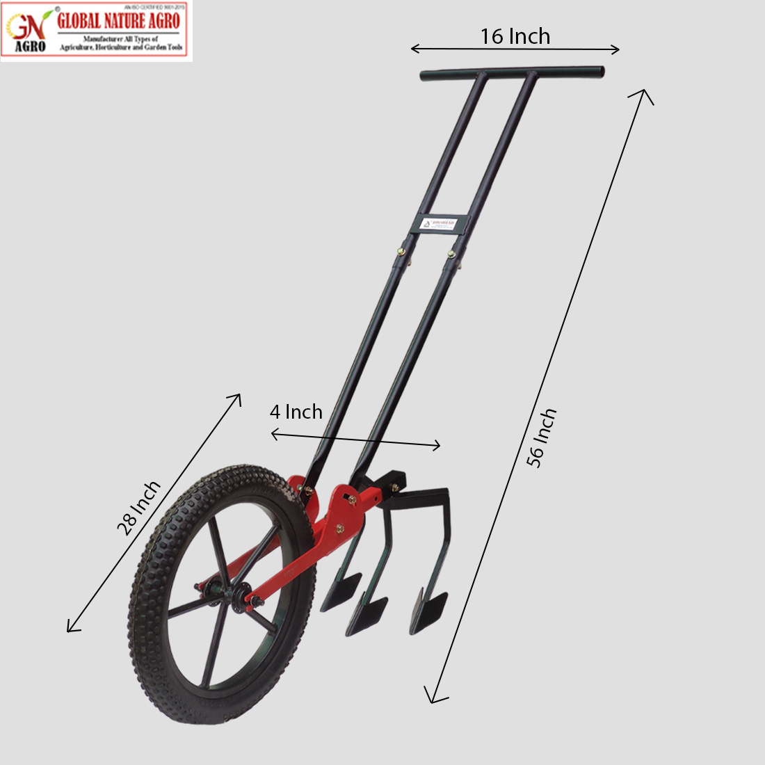 Manual Wheel Hoe Weeder with Interchangeable Attachments – Multi-Function Hand Push Cultivator for Weeding, Soil Aeration & Furrow Making – Durable Steel Frame with Pneumatic Wheel for Easy Farm Use - Image 2