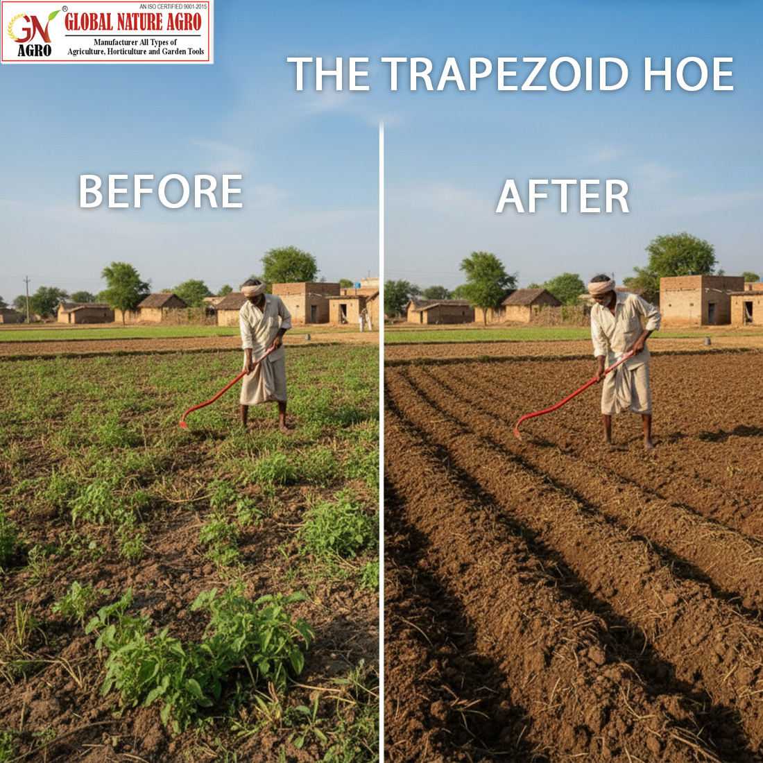 Global Nature Agro Premium Oscillating Garden & Farm Weeder Tool with 5-Inch Carbon Steel Push-Pull Hoe, Designed for Farmers and Gardeners. Ideal for Easy Weed Removal, Soil Cultivation. - Image 6