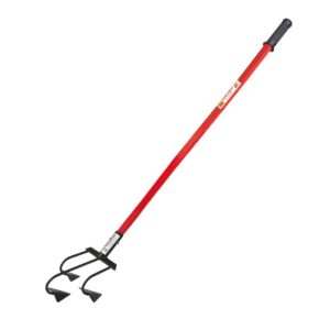 Global Nature Agro Heavy-Duty 3 Tine Garden Cultivator with 2 Feet Steel Handle | Soil Loosening, Weeding & Mixing Tool for Home Garden & Farming | Durable Forged Blades | Manual Agriculture Tool