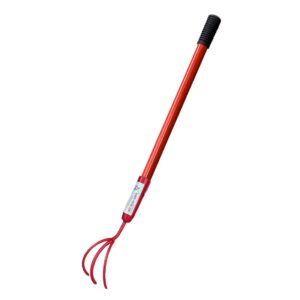 Global Nature Agro 3 Finger Garden Cultivator with 2 Feet Handle, Heavy Duty Manual Hand Weeder Tool with Rubber Grip for Soil Loosening, Weeding, Aeration & Home Gardening