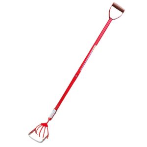 Heavy Duty 5 Finger Garden Weeder with 6 Inch Carbon Steel Blade, 4.25 Feet Long Strong DGrip Handle,Manual Weeding Tool for Farming, Gardening and Agriculture Use