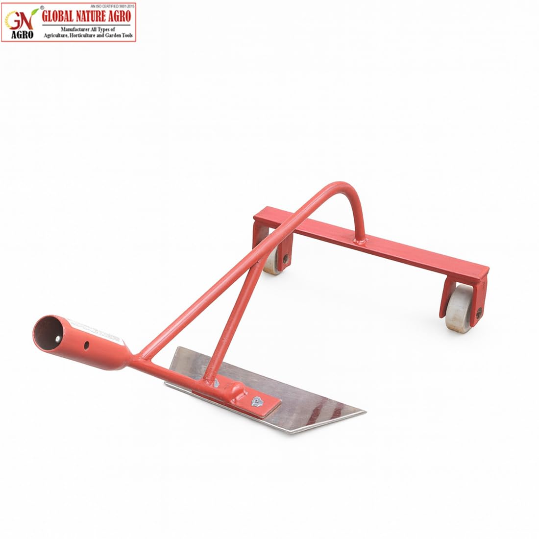 Global Nature Agro Heavy-Duty Push Weeder with Dual Wheels & 9Inch-Carbon Steel Blade | Manual Weed Remover for Farming & Gardening | Soil-Friendly Grass & Weed Cutter Tool (PushWeeder_2FtHandle) - Image 6