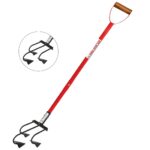 Global Nature Agro 3-Tine Garden Cultivator (4.25 ft to 2 ft Handle) | Heavy-Duty Steel Soil Loosening & Weeding Tool | D-Type Wooden Grip | Sharp Steel Tines | Gardening & Farming Tool