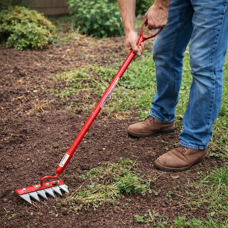 Global Nature Agro Manual Garden Weeder Tool 8 Inch | 5-Tine 2 Inch Carbon Steel Blade | Heavy Duty 4.25 Feet Hand Weeding & Soil Cultivator for Farming & Gardening - Image 8