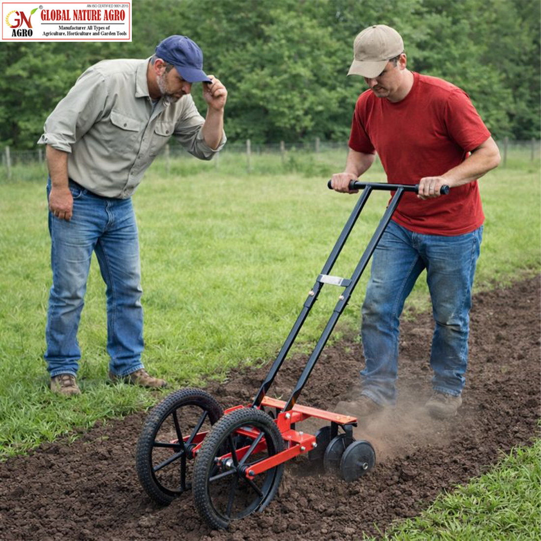 Global Nature Agro Double Wheel Manual Cultivator | Multi-Purpose Interchangeable Attachments | Hand Operated Farming & Gardening Tool - Image 4