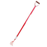 Global Nature Agro Long Handle 3-Finger Garden Cultivator with Grip Handle | 4.25 Feet Heavy Duty Iron Hand Weeder for Soil Loosening, Weeding & Gardening