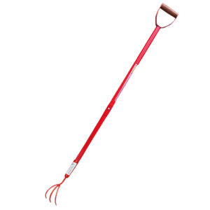 Global Nature Agro Long Handle 3-Finger Garden Cultivator with Grip Handle | 4.25 Feet Heavy Duty Iron Hand Weeder for Soil Loosening, Weeding & Gardening