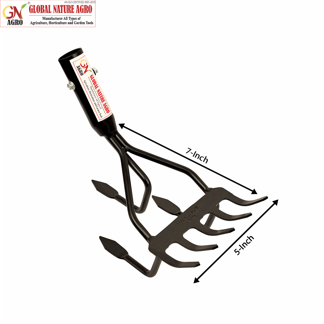 Global Nature Agro 3 Tine Base Cultivator | Heavy Duty Manual Garden Weeder Tool with Strong Handle Socket | Soil Loosening & Weed Removal Tool for Farming & Gardening - Image 5