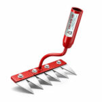 Global Nature Agro Manual Garden Weeder Tool 8 Inch | 5-Tine 2 Inch Carbon Steel Blade | Heavy Duty Hand Weeding & Soil Cultivator for Farming & Gardening (1, WeedingRake-4FT-Handle)